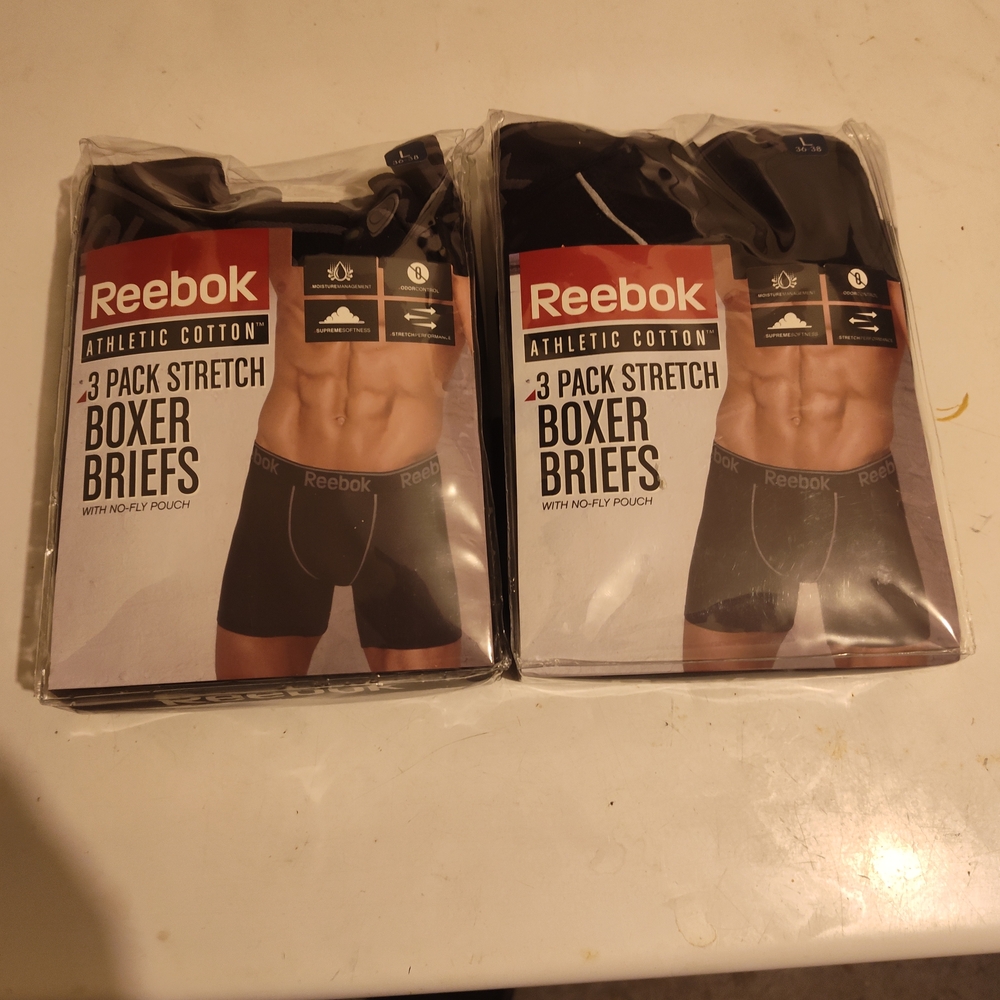 Reebok Athletic Cotton Stretch Boxer Briefs 3-Pack